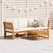 3 pcs conjunto lounge de jardim c/ almofadões acácia maciça