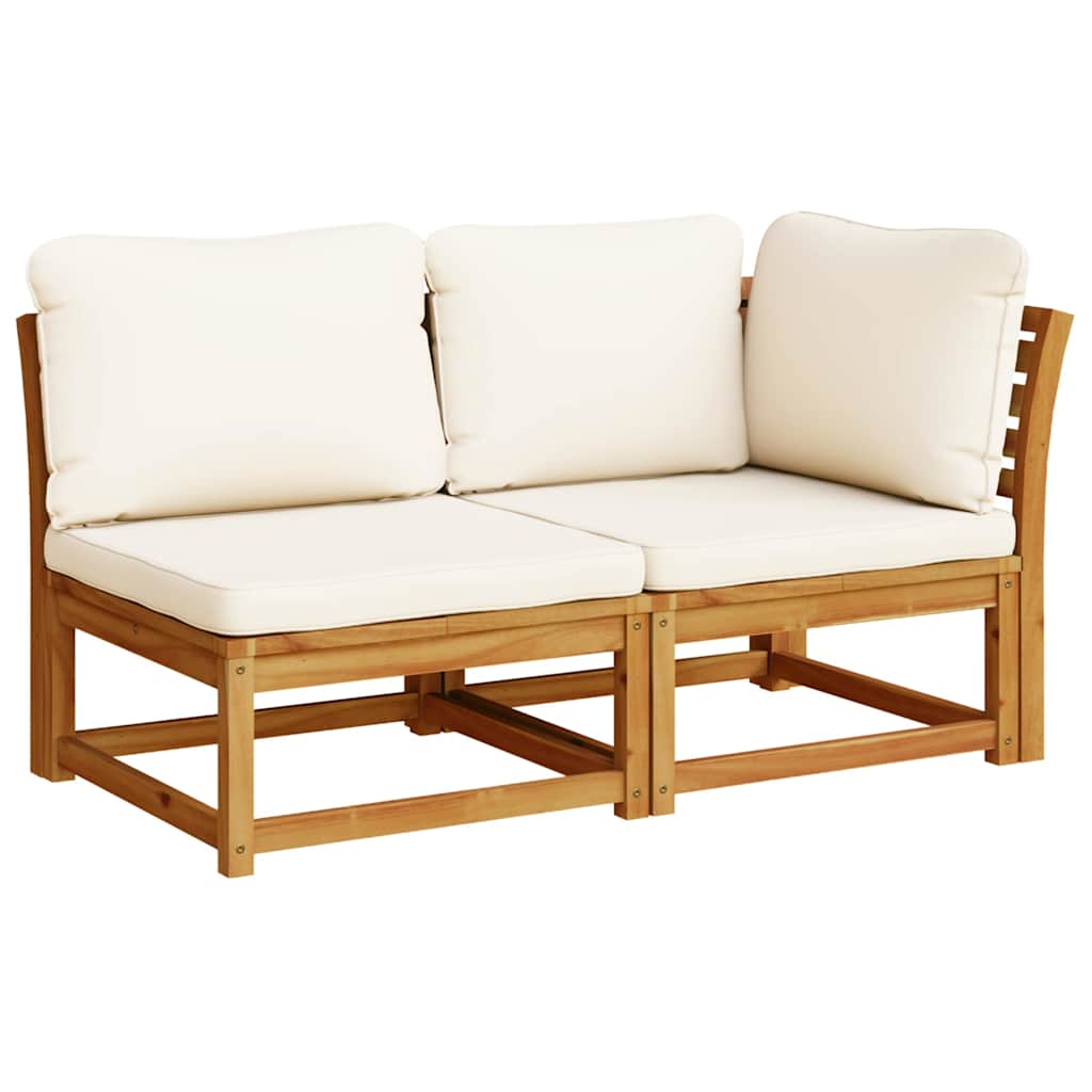 5 pcs conjunto lounge de jardim c/ almofadões acácia maciça