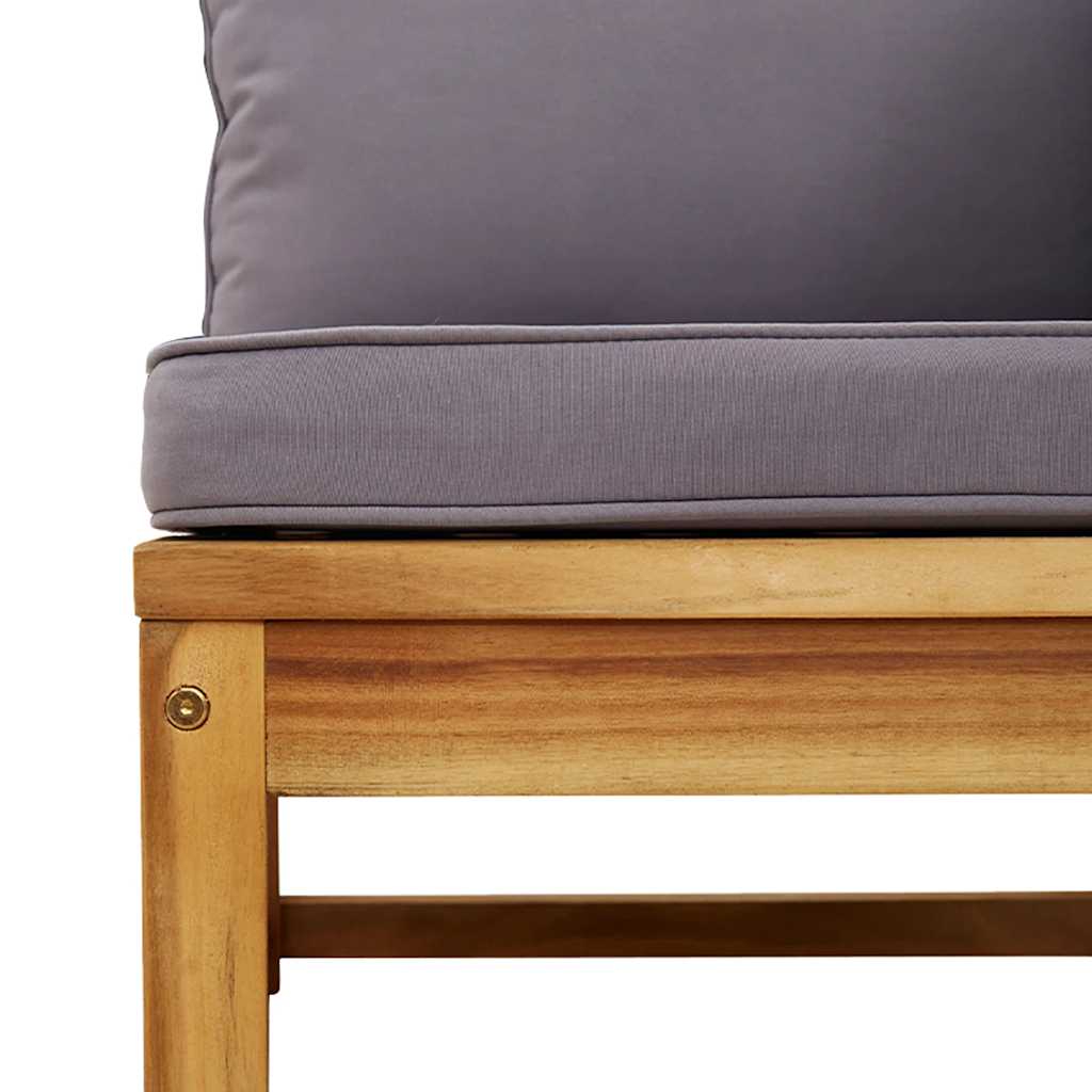 6 pcs conjunto lounge jardim c/almofadões madeira maciça acácia