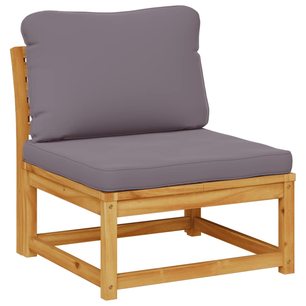 4 pcs conjunto lounge de jardim com almofadões acácia maciça