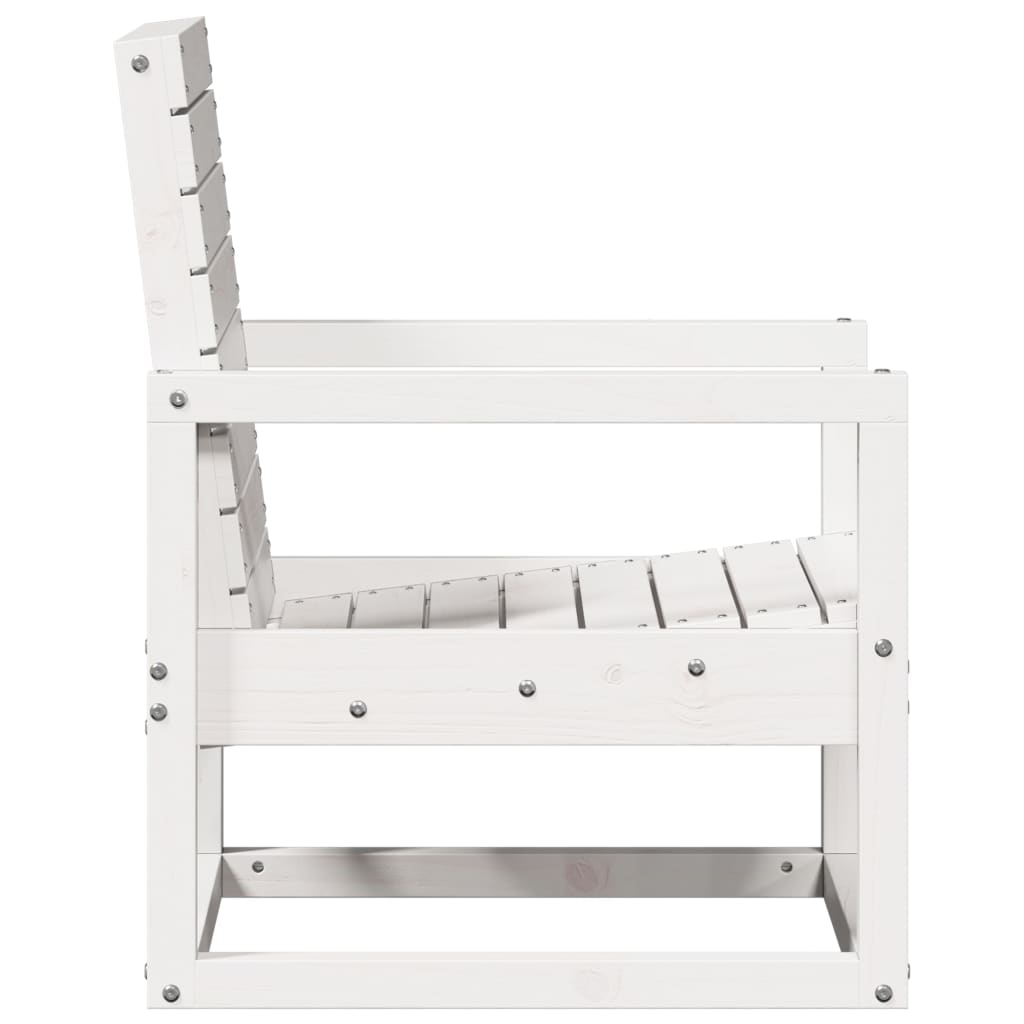 3 pcs conjunto lounge de jardim madeira de pinho maciça branco