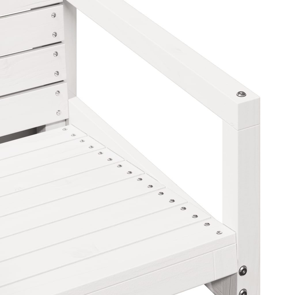 3 pcs conjunto lounge de jardim madeira de pinho maciça branco