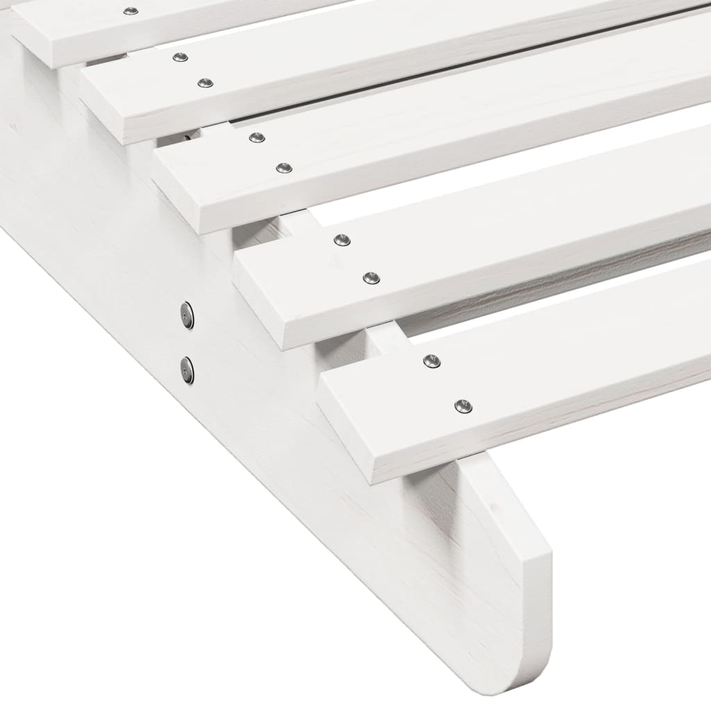 Espreguiçadeira 205x70x31,5 cm madeira de pinho maciça branco