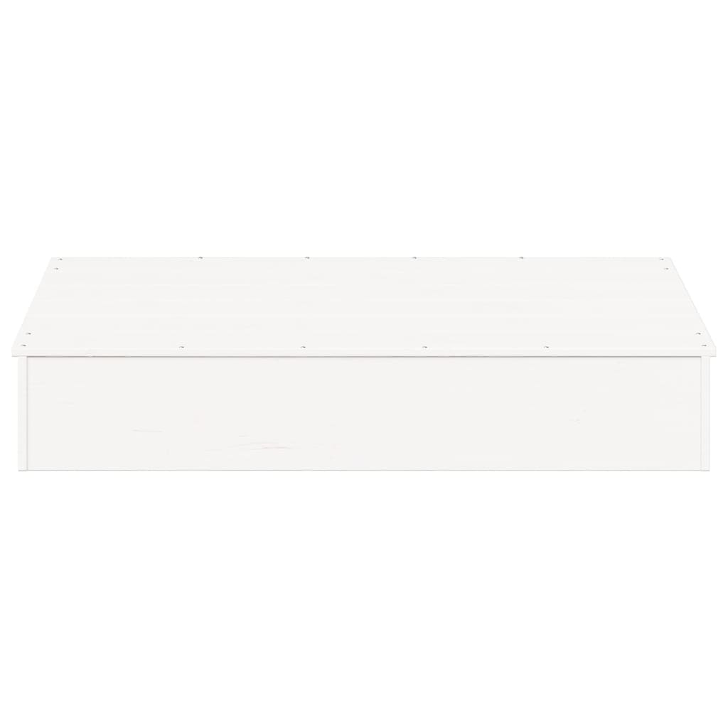 Caixa de areia com cobertura 111x111x19,5cm pinho maciço branco