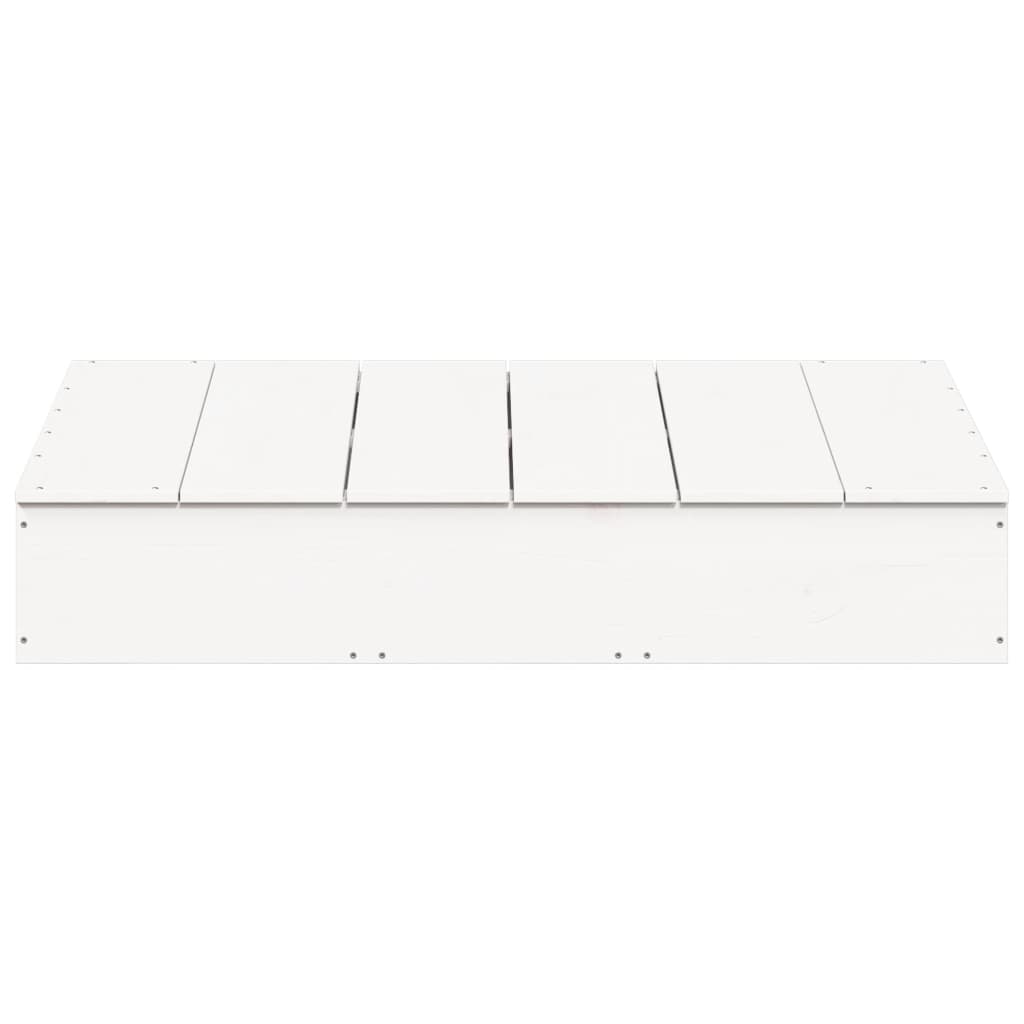 Caixa de areia com cobertura 111x111x19,5cm pinho maciço branco