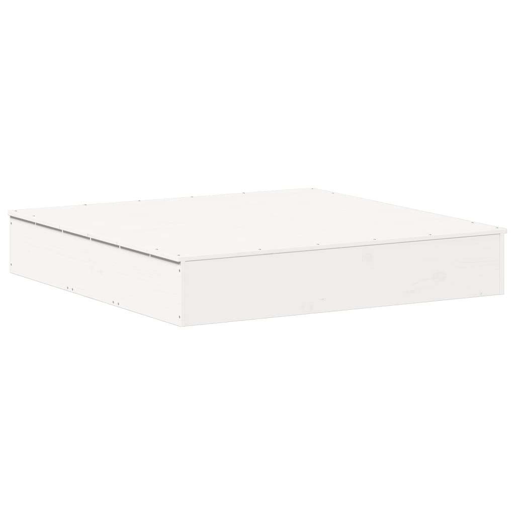 Caixa de areia com cobertura 111x111x19,5cm pinho maciço branco