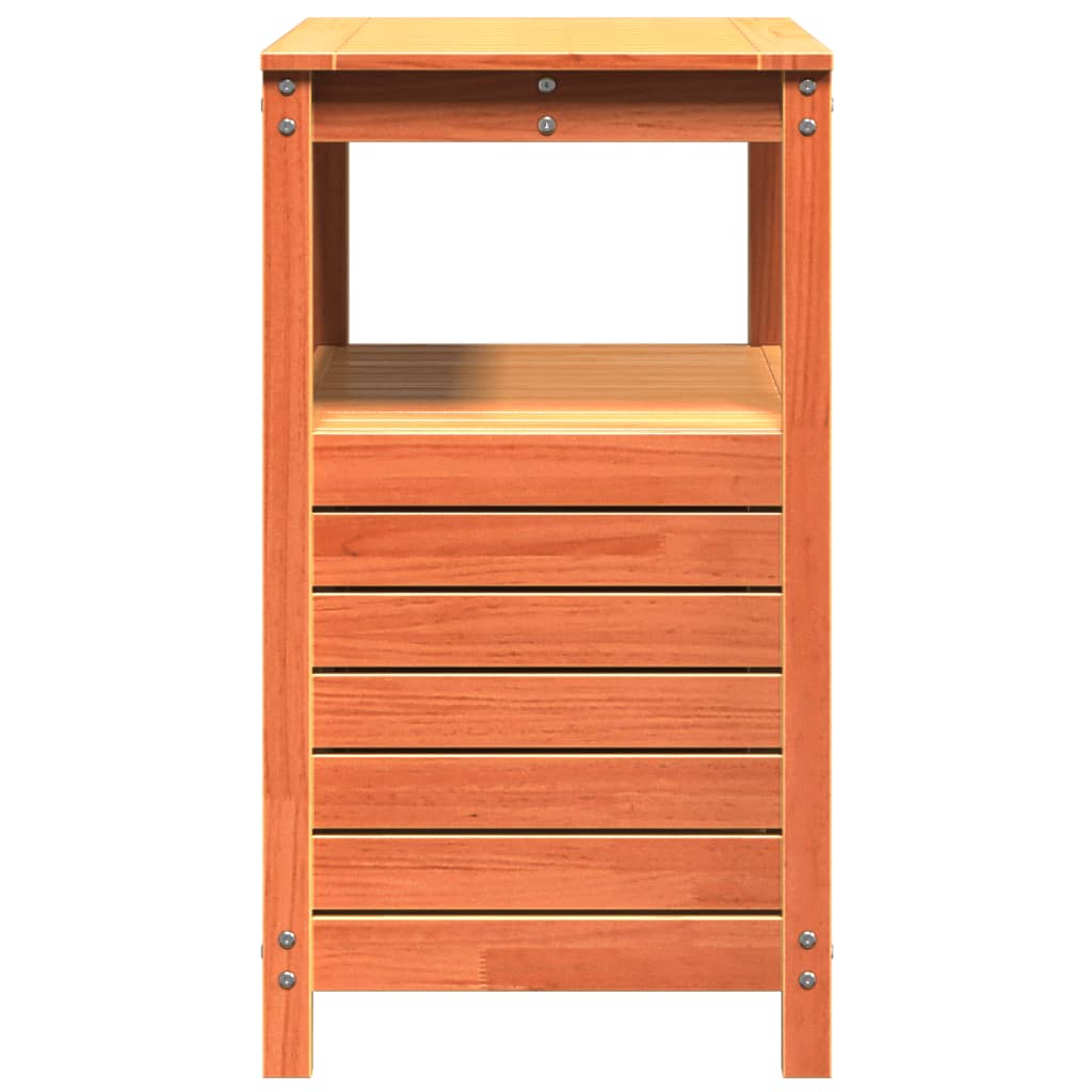 Mesa de jardinagem c/ prateleiras madeira pinho maciça castanho