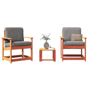 3 pcs conjunto lounge de jardim pinho maciço castanho-mel