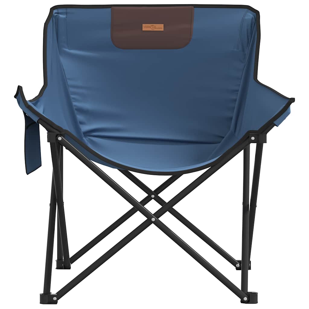 Cadeiras de campismo com bolso dobráveis 2 pcs azul