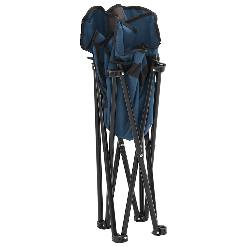 Cadeiras de campismo com bolso dobráveis 2 pcs azul