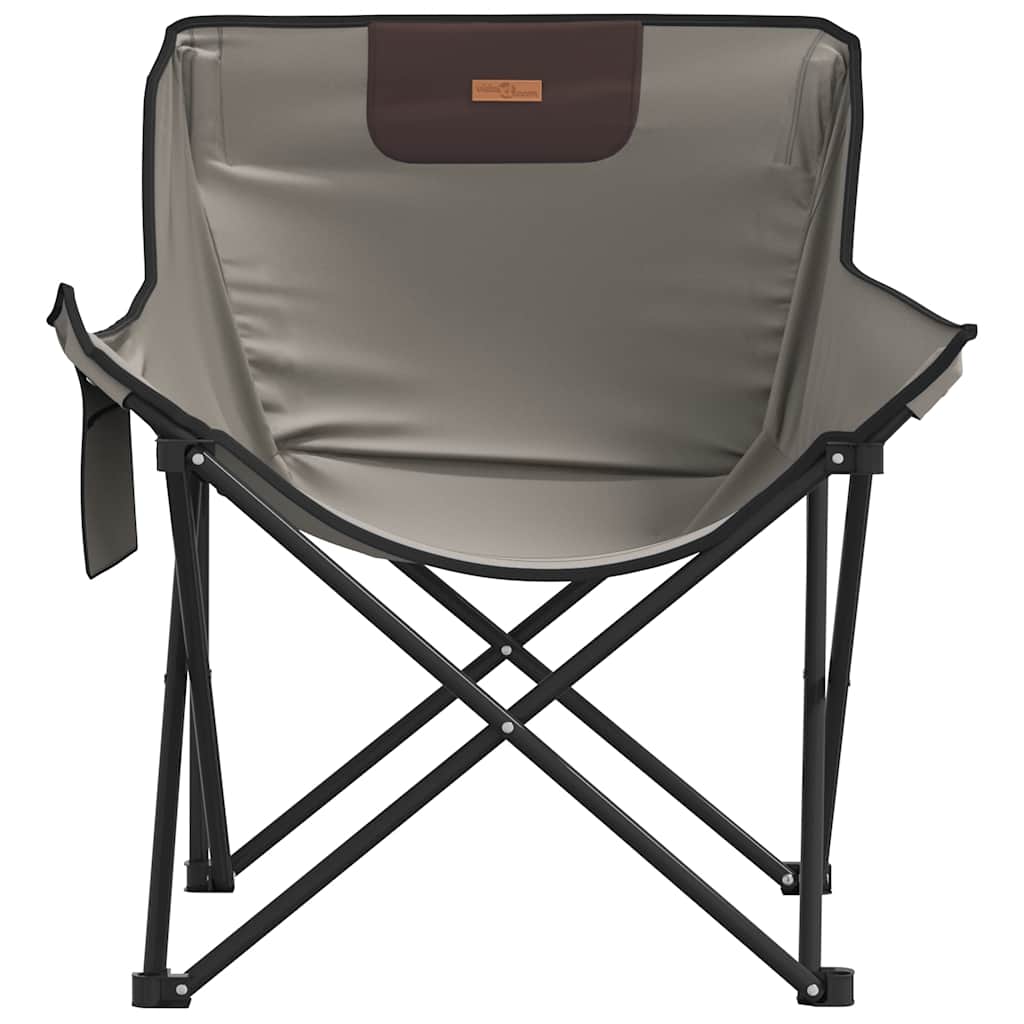 Cadeiras de campismo com bolso dobráveis 2 pcs cinzento