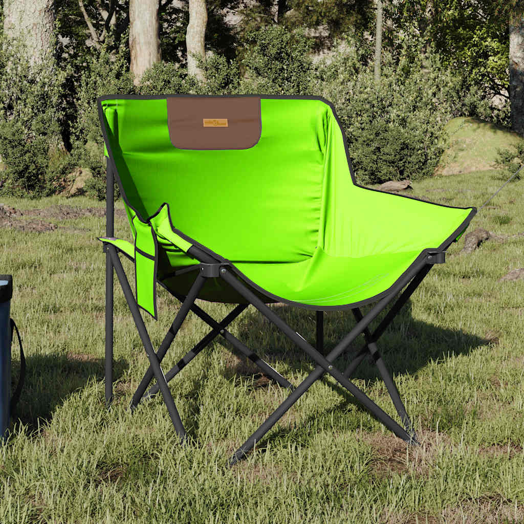 Cadeiras de campismo com bolso dobráveis 2 pcs verde