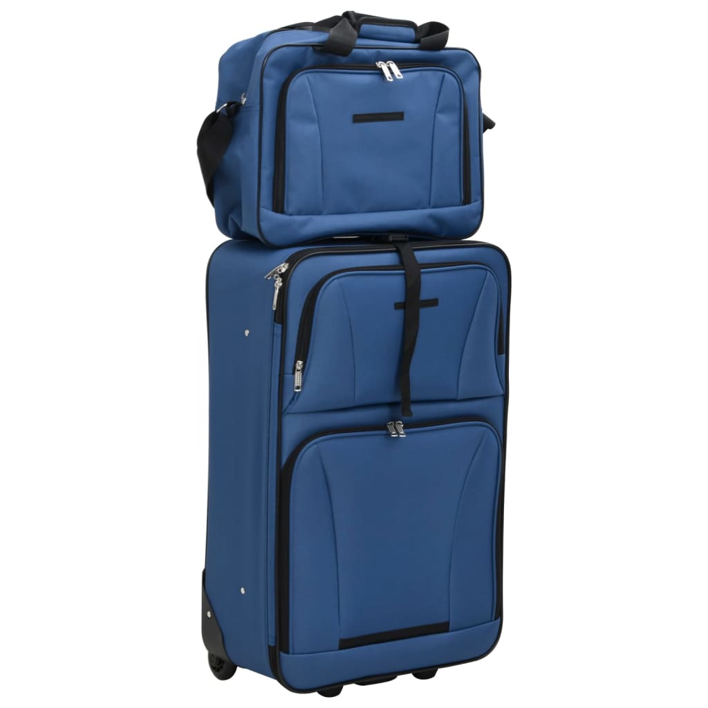 5 pcs conjunto malas de viagem tecido azul