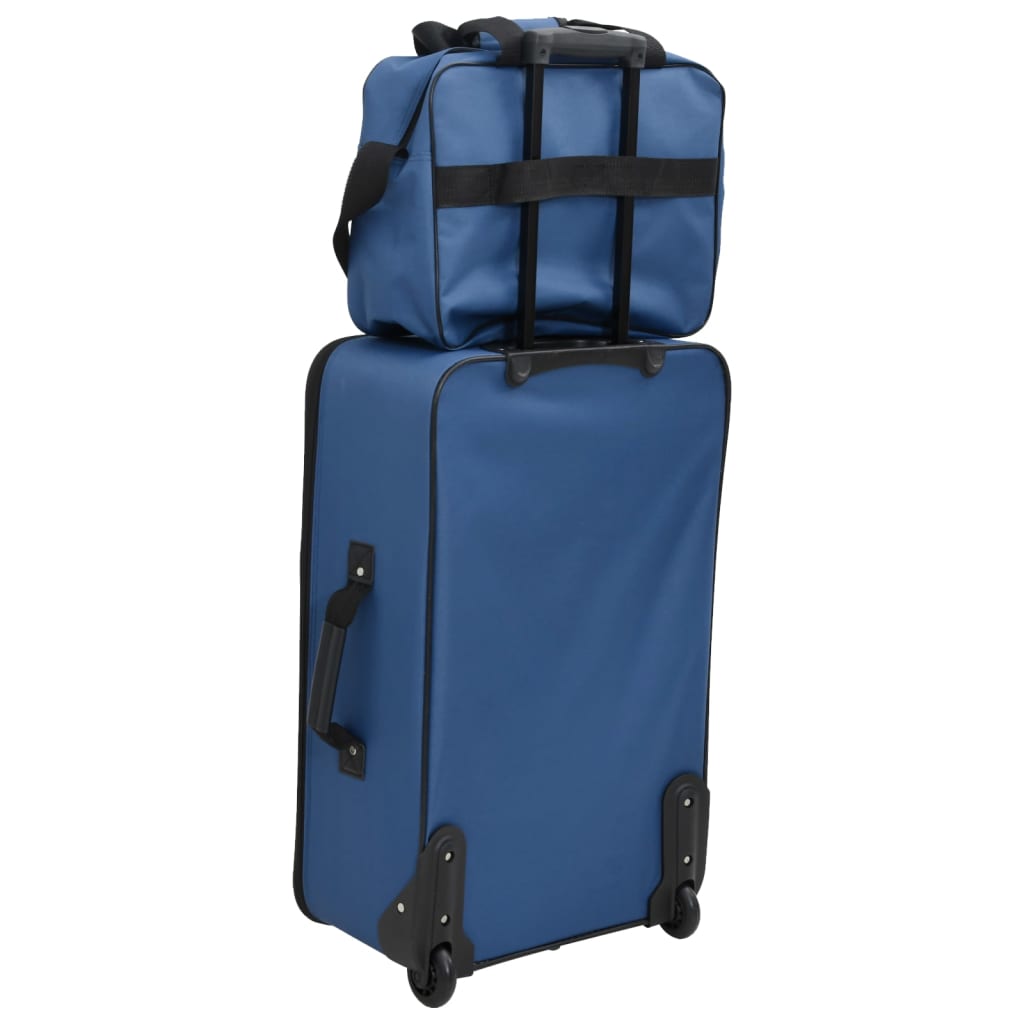 5 pcs conjunto malas de viagem tecido azul
