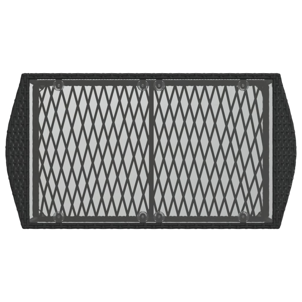 4 pcs conjunto de sofás para jardim c/ almofadões vime PE preto