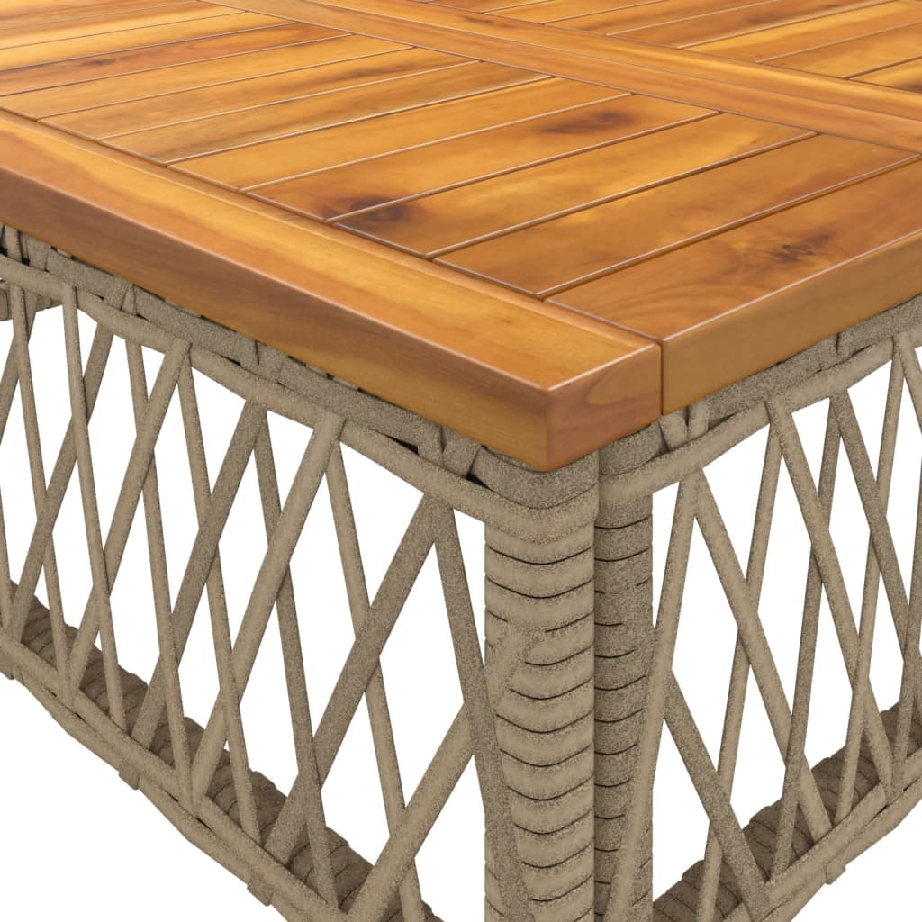 2 pcs conjunto de sofás p/ jardim com almofadões vime PE bege