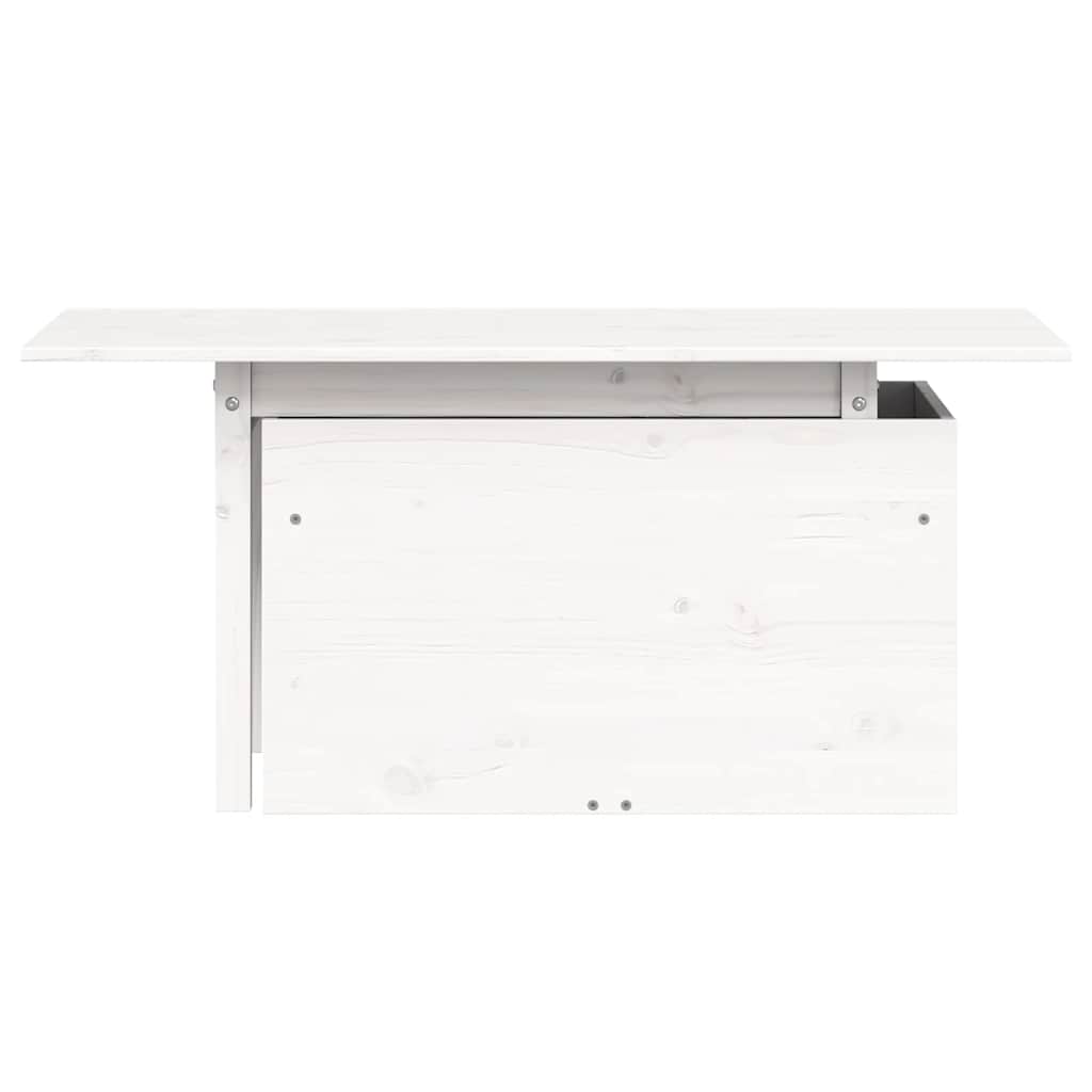 Mesa de jardim 100x50x75 cm madeira de pinho maciça branco