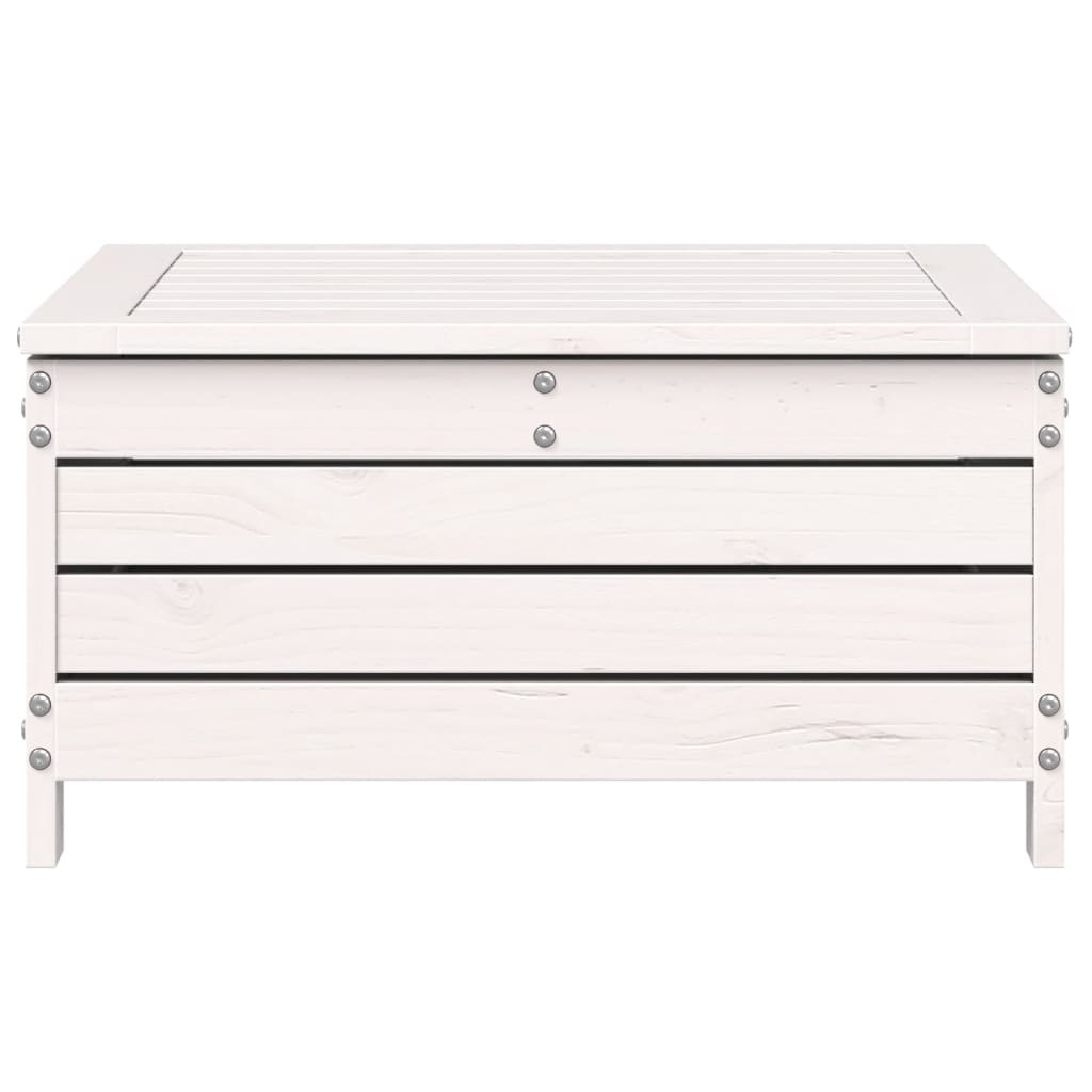 Apoio de pés p/ jardim c/ almofadão pinho maciço branco