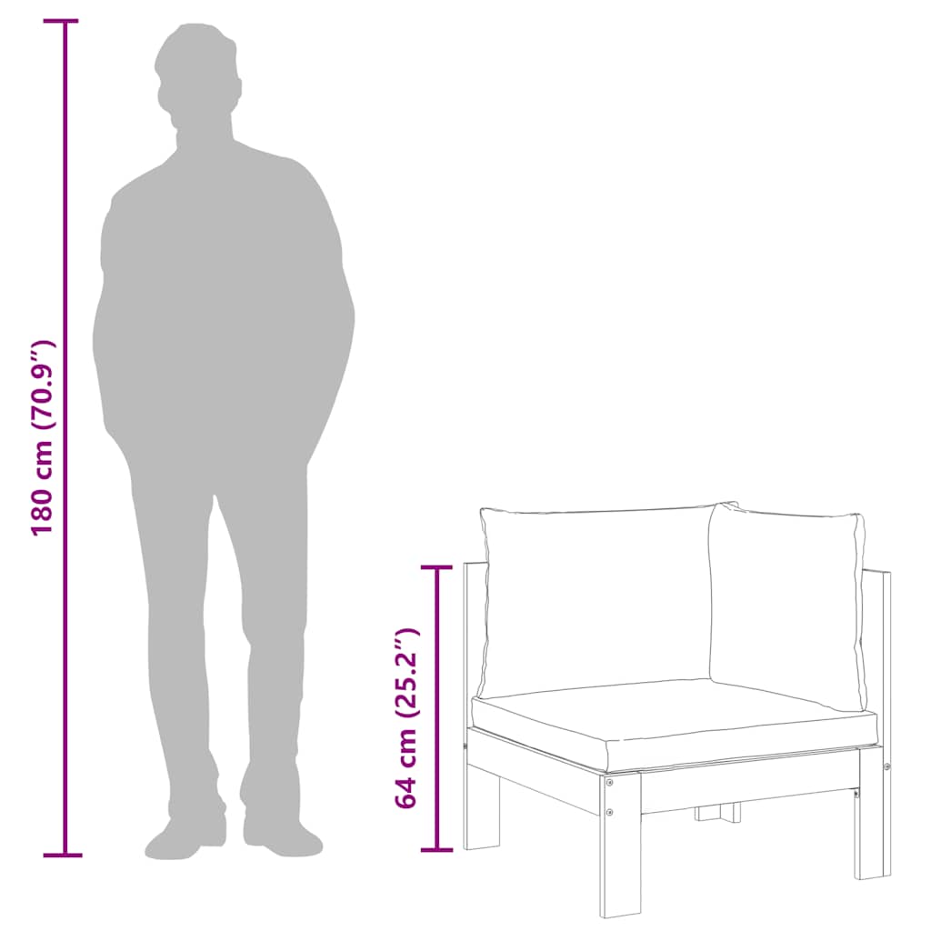 2 pcs conjunto de sofás de jardim c/ almofadões acácia maciça