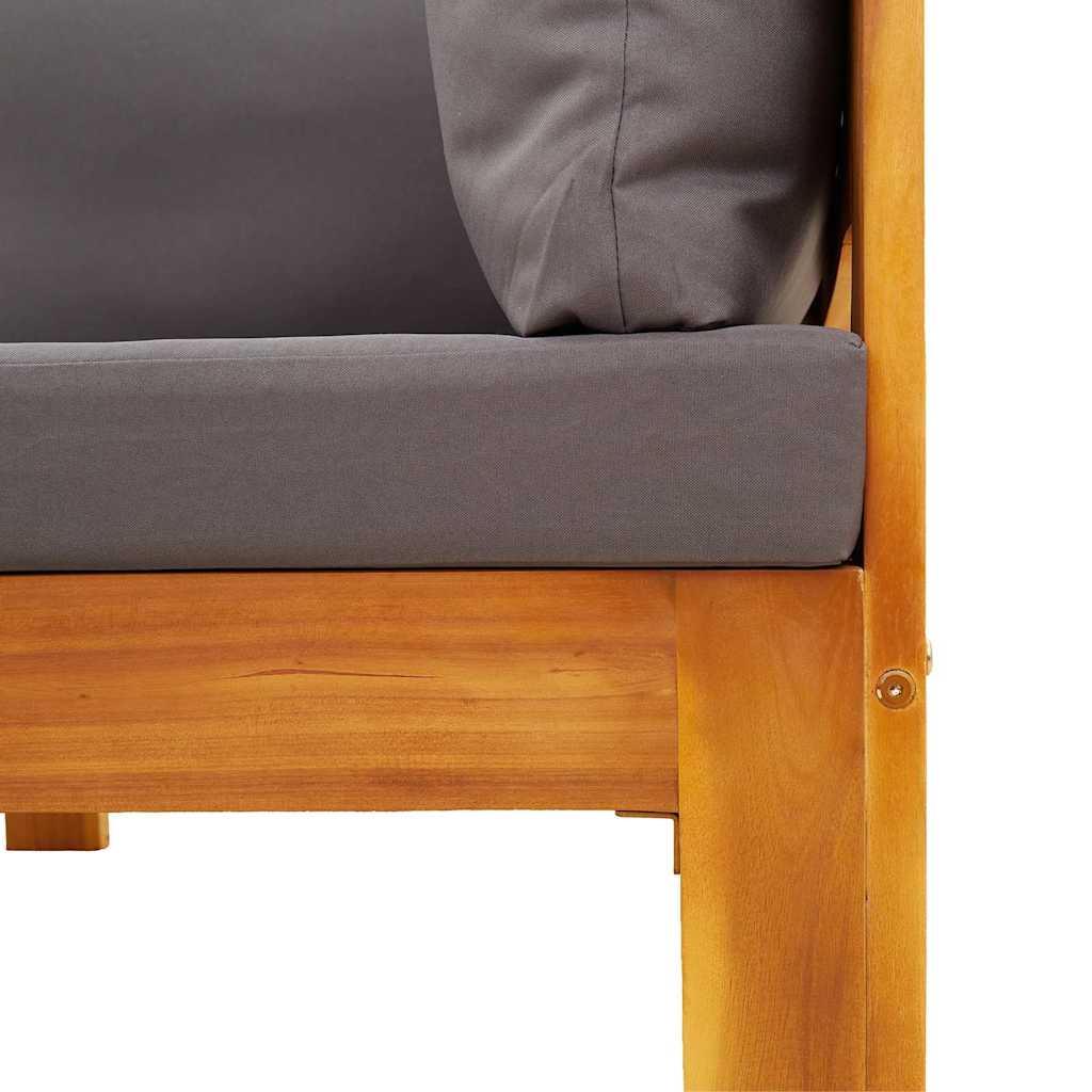 2 pcs conjunto de sofás de jardim c/ almofadões acácia maciça