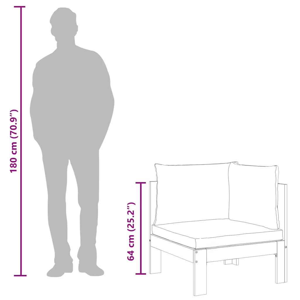 2 pcs conjunto de sofás de jardim c/ almofadões acácia maciça