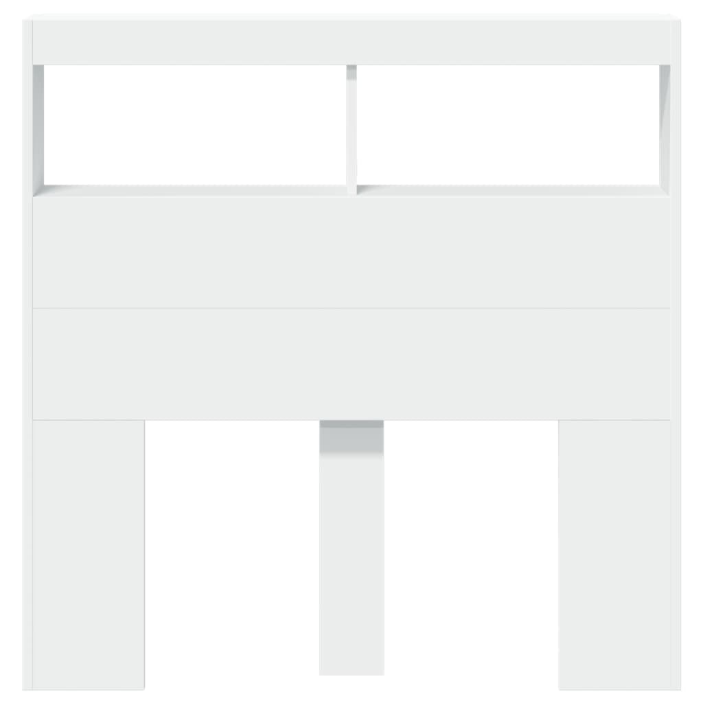 Armário de cabeceira com luzes LED 100x17x102 cm branco