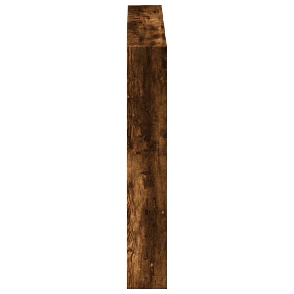 Armário de cabeceira c/ luzes LED 120x17x102 cm carvalho fumado