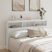 Armário de cabeceira com luzes LED 180x17x102 cm branco