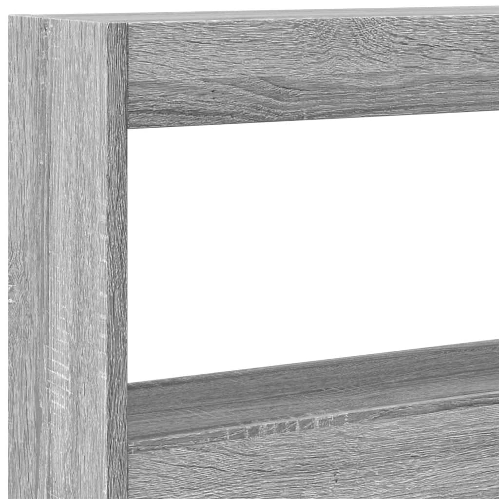 Armário de cabeceira c/ luzes LED 180x17x102 cm cinzento sonoma