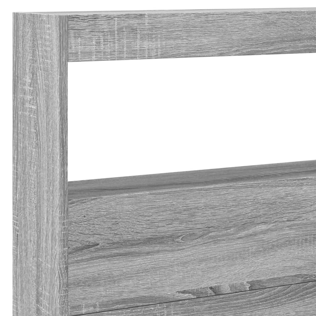 Armário de cabeceira c/ luzes LED 220x17x102 cm cinzento sonoma