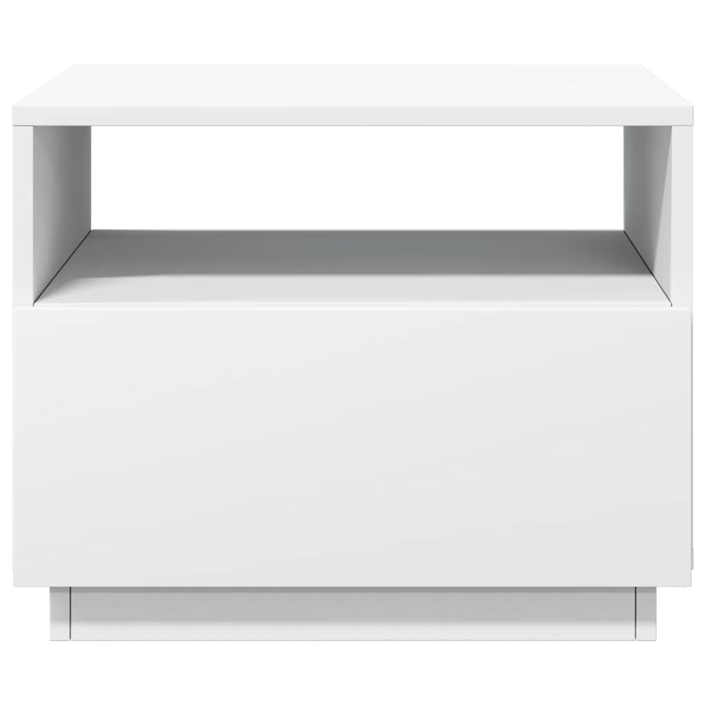 Mesa de centro com luzes LED 50x49x40 cm branco