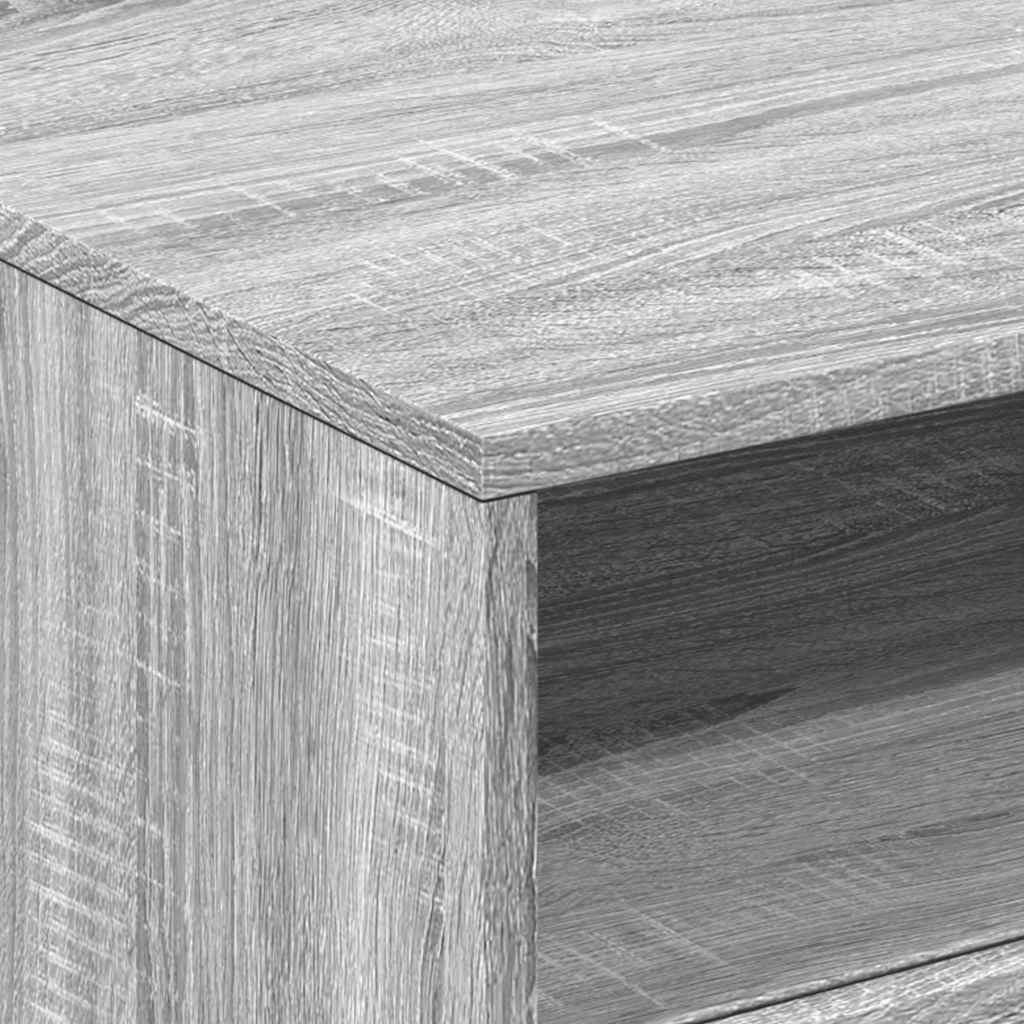 Mesa de centro com luzes LED 50x49x40 cm cinzento sonoma