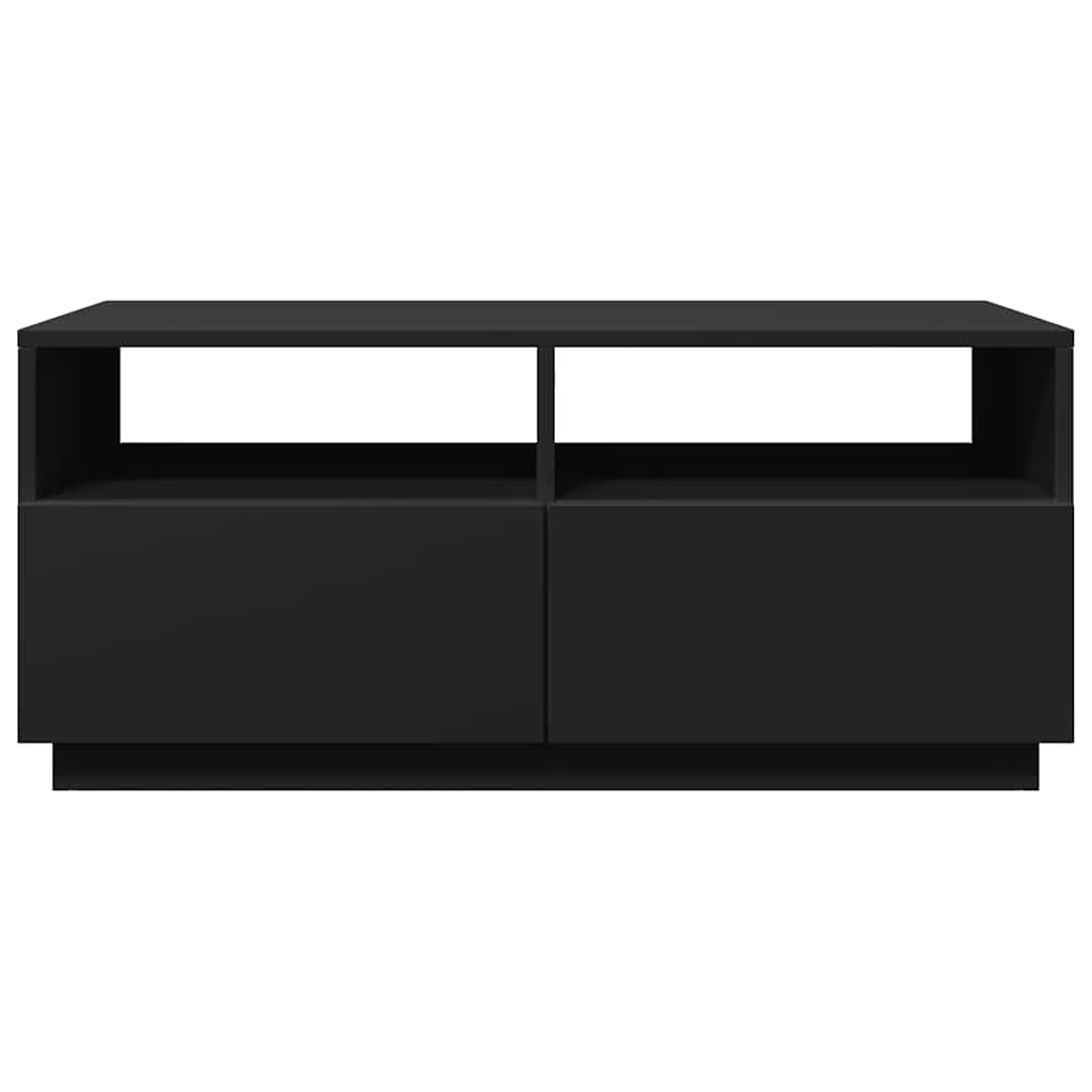 Mesa de centro com luzes LED 90x49x40 cm preto