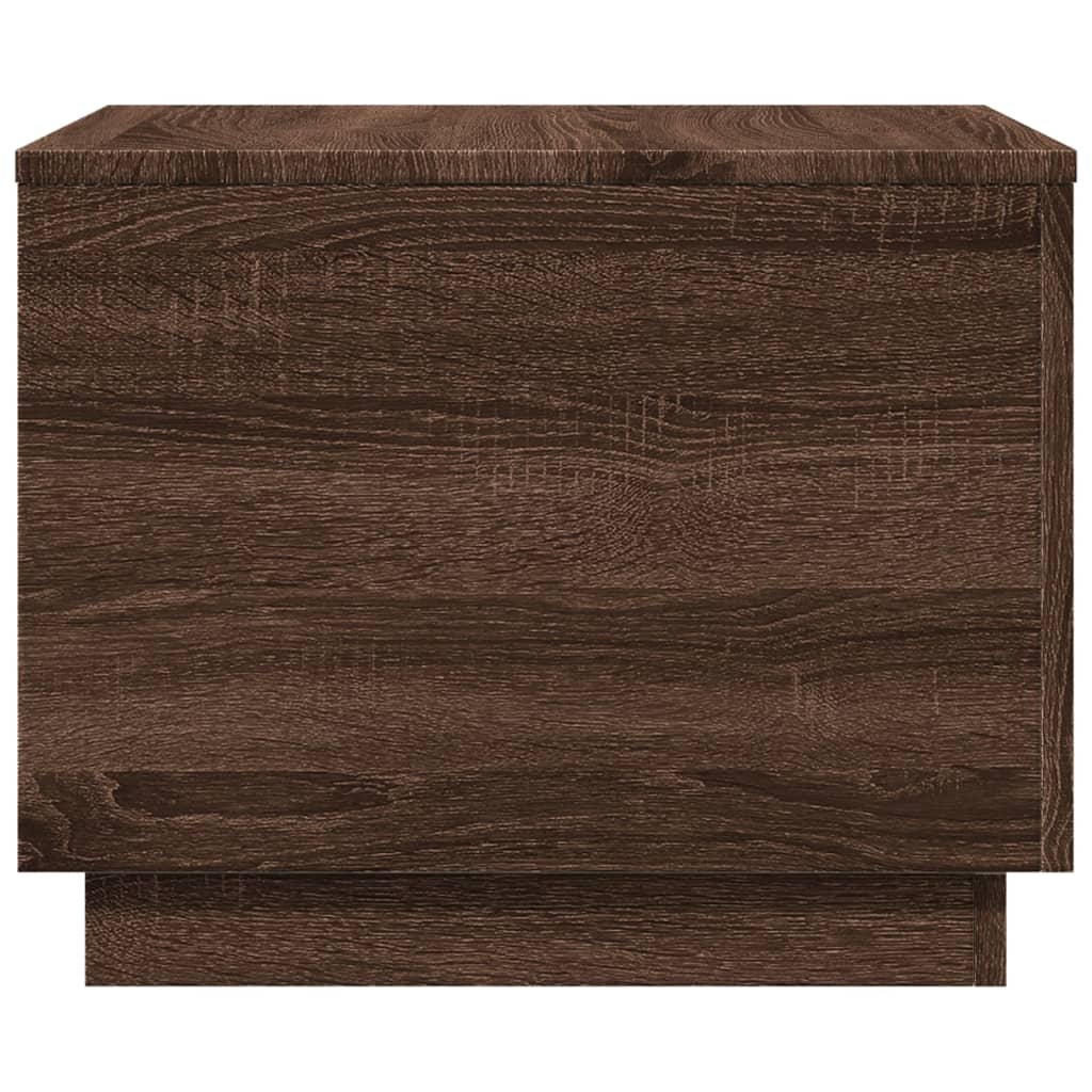 Mesa de centro com luzes LED 50x50x40 cm carvalho castanho