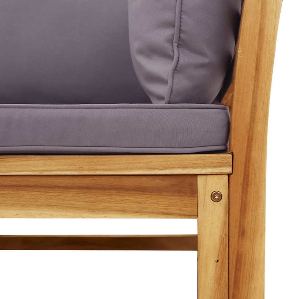 2 pcs conjunto lounge de jardim c/ almofadões acácia maciça