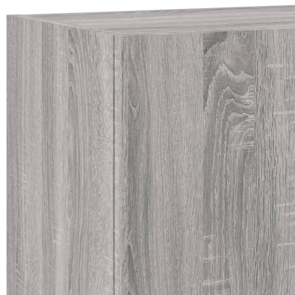 4 pcs móveis de parede p/ TV derivados de madeira cinza sonoma