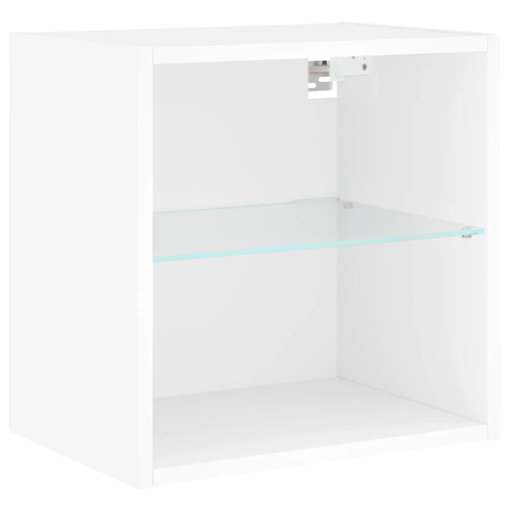 4pcs móveis de parede p/ TV c/ LEDs derivados de madeira branco