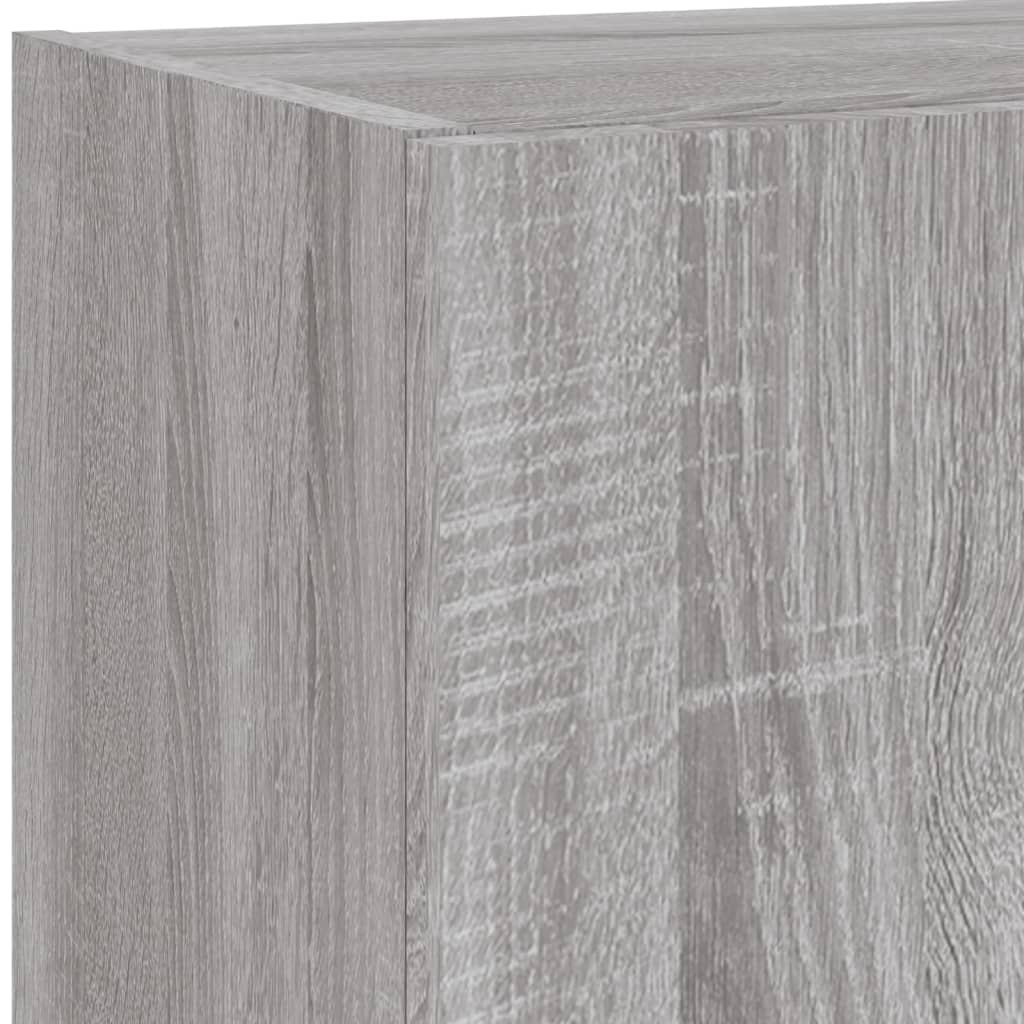 4 pcs móveis parede p/ TV c/ LEDs deriv. madeira cinza sonoma