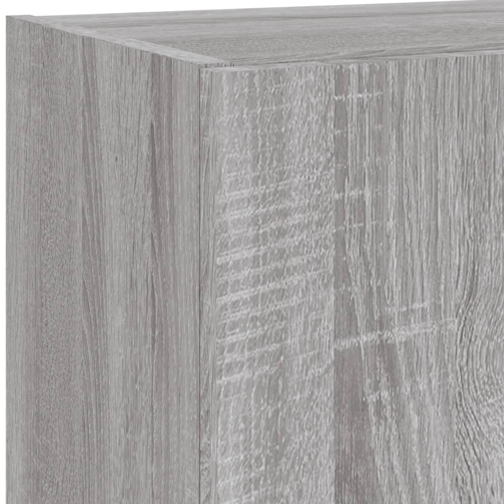 4 pcs móveis parede p/ TV c/ LEDs deriv. madeira cinza sonoma