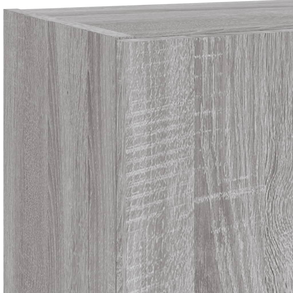 4 pcs móveis parede p/ TV c/ LEDs deriv. madeira cinza sonoma