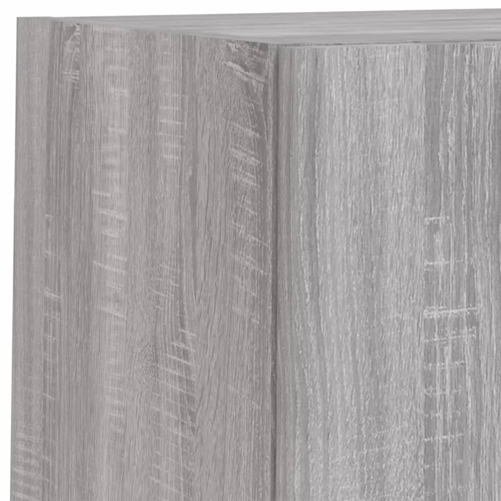 4 pcs móveis parede p/ TV c/ LEDs deriv. madeira cinza sonoma