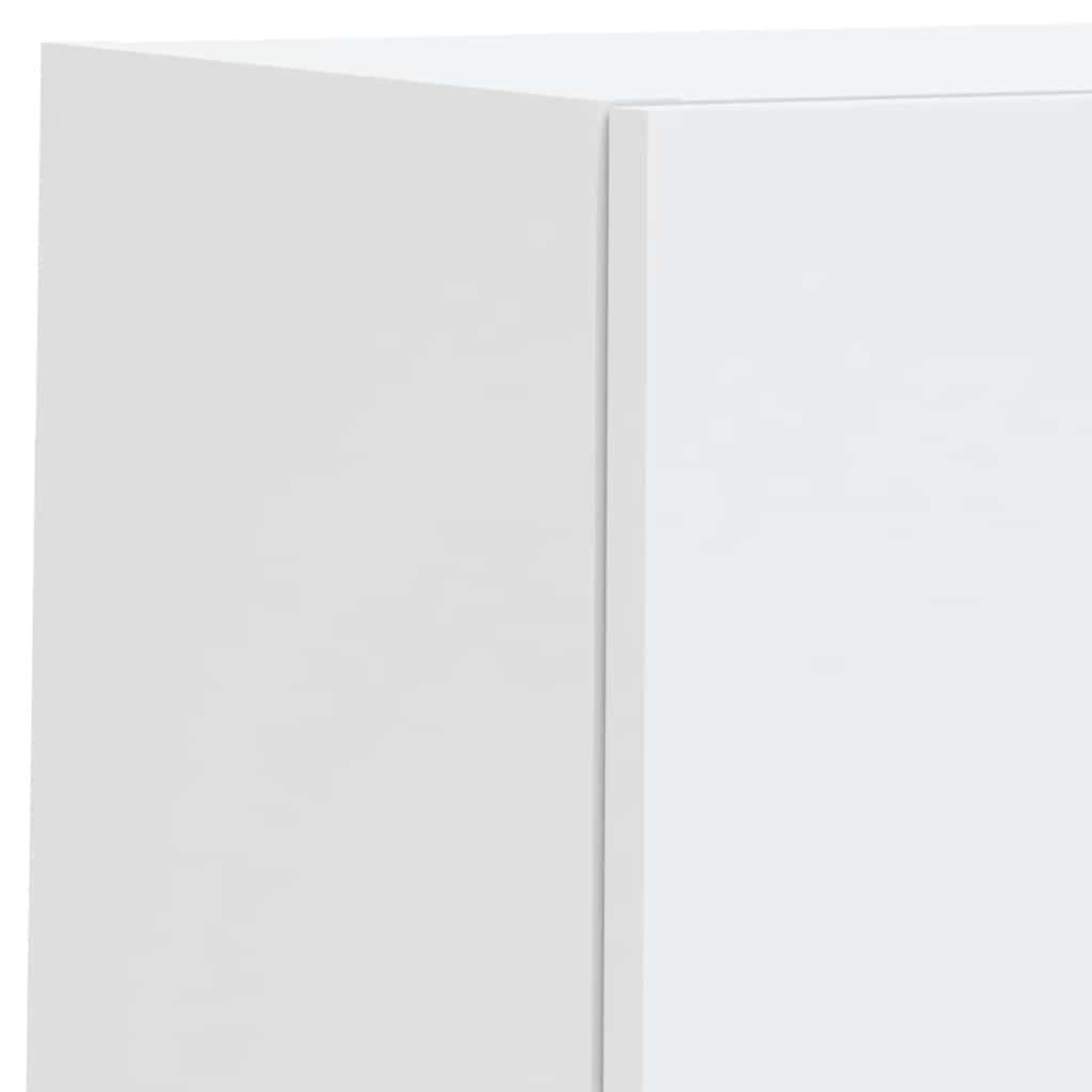 6pcs móveis de parede p/ TV c/ LEDs derivados de madeira branco