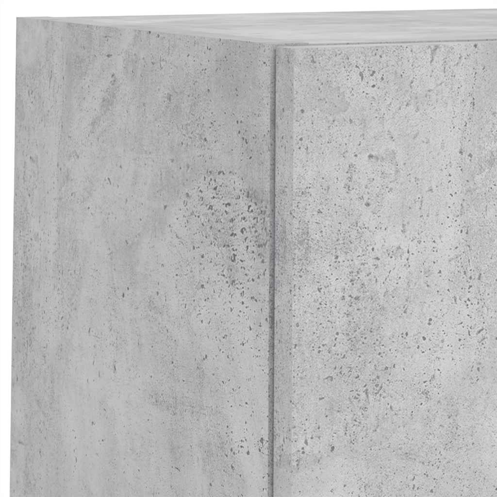 6 pcs móveis parede p/ TV c/ LEDs deriv. madeira cinza cimento