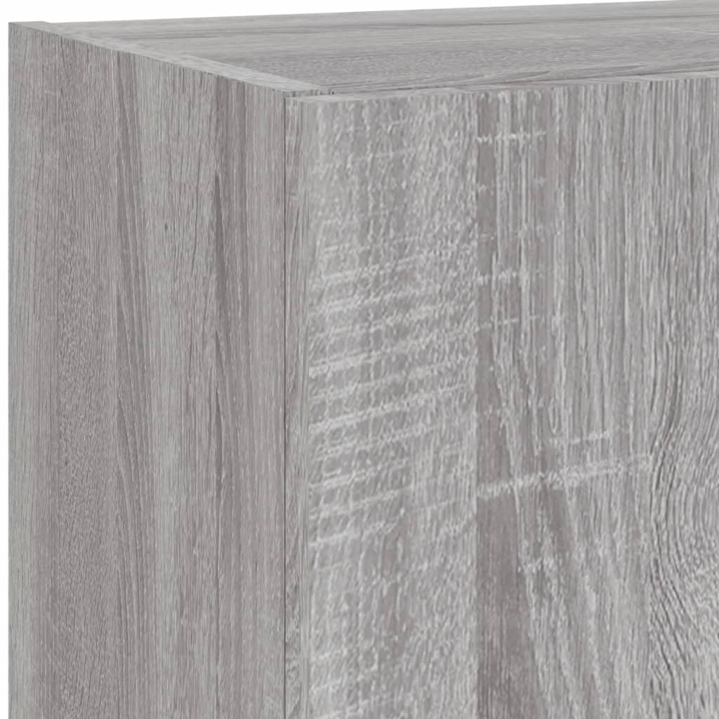 5 pcs móveis parede p/ TV c/ LEDs deriv. madeira cinza sonoma