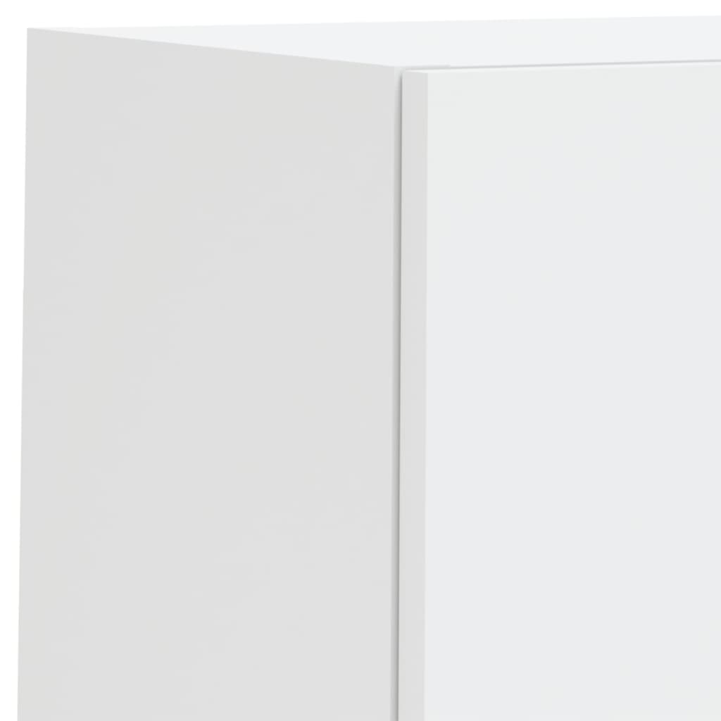 6pcs móveis de parede p/ TV c/ LEDs derivados de madeira branco