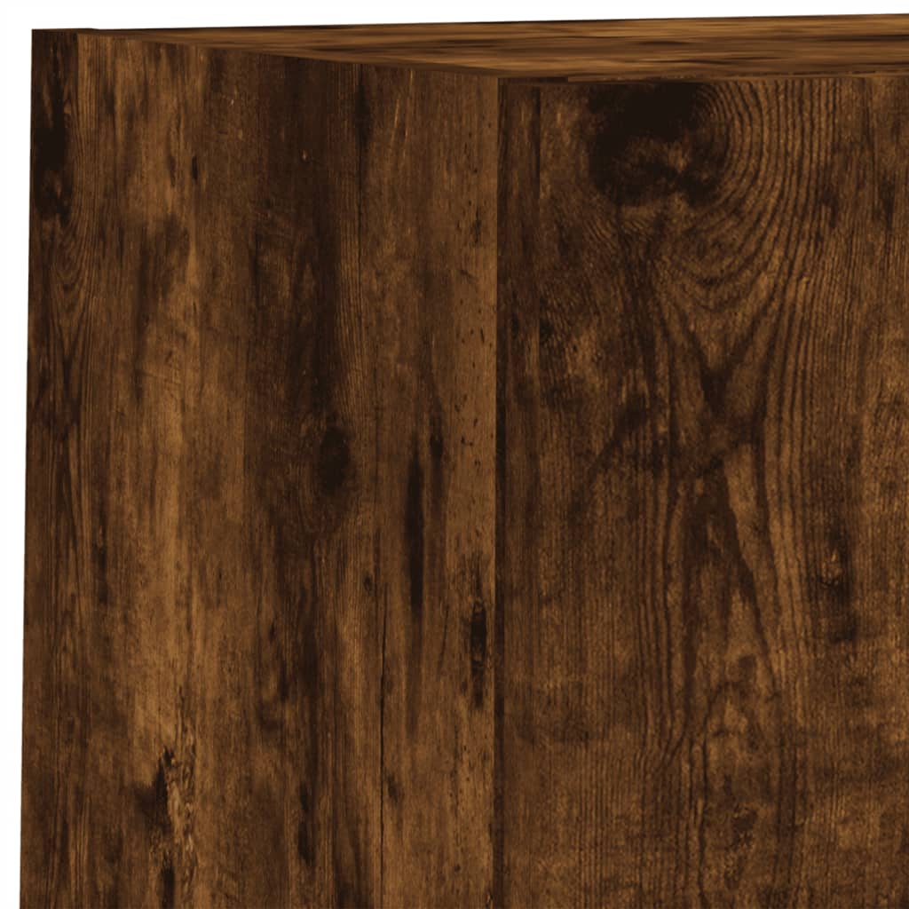 6pcs móveis parede p/ TV c/ LEDs deriv. madeira carvalho fumado