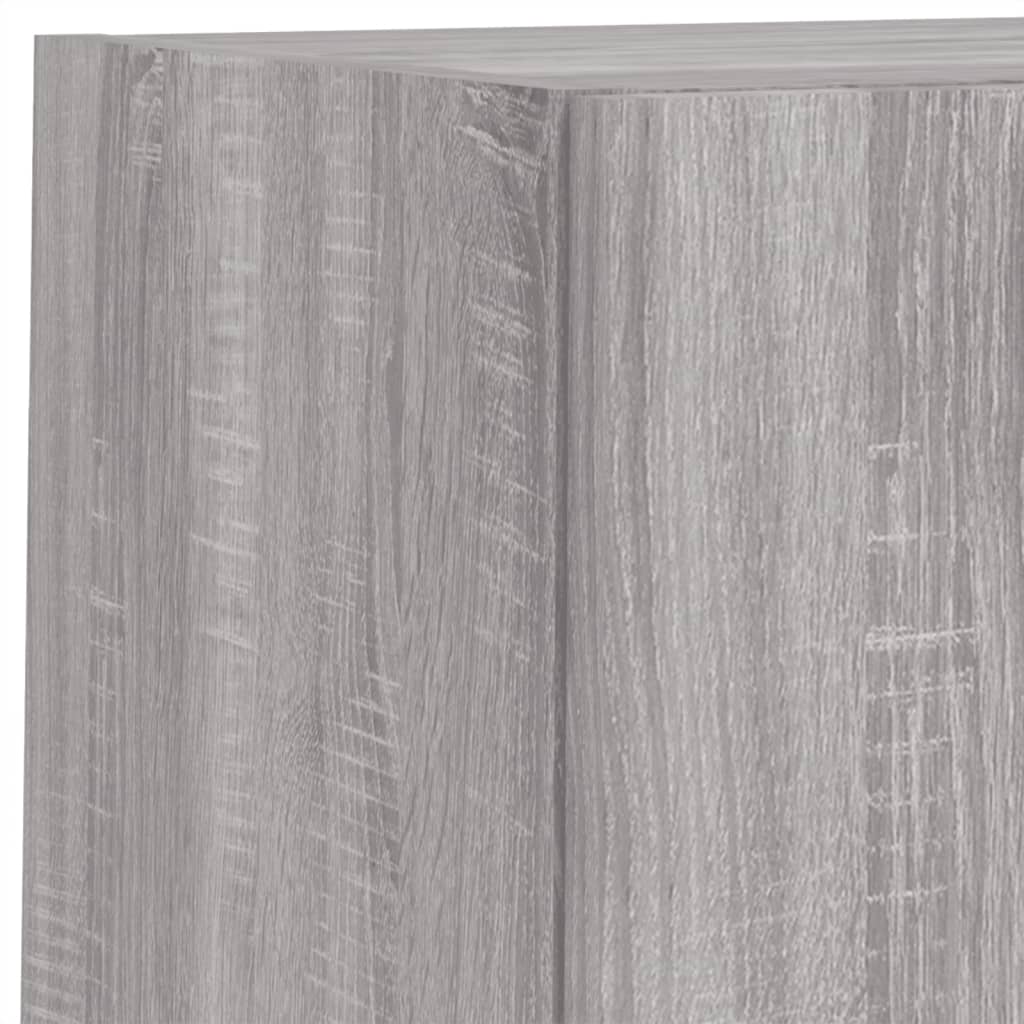 6 pcs móveis parede p/ TV c/ LEDs deriv. madeira cinza sonoma