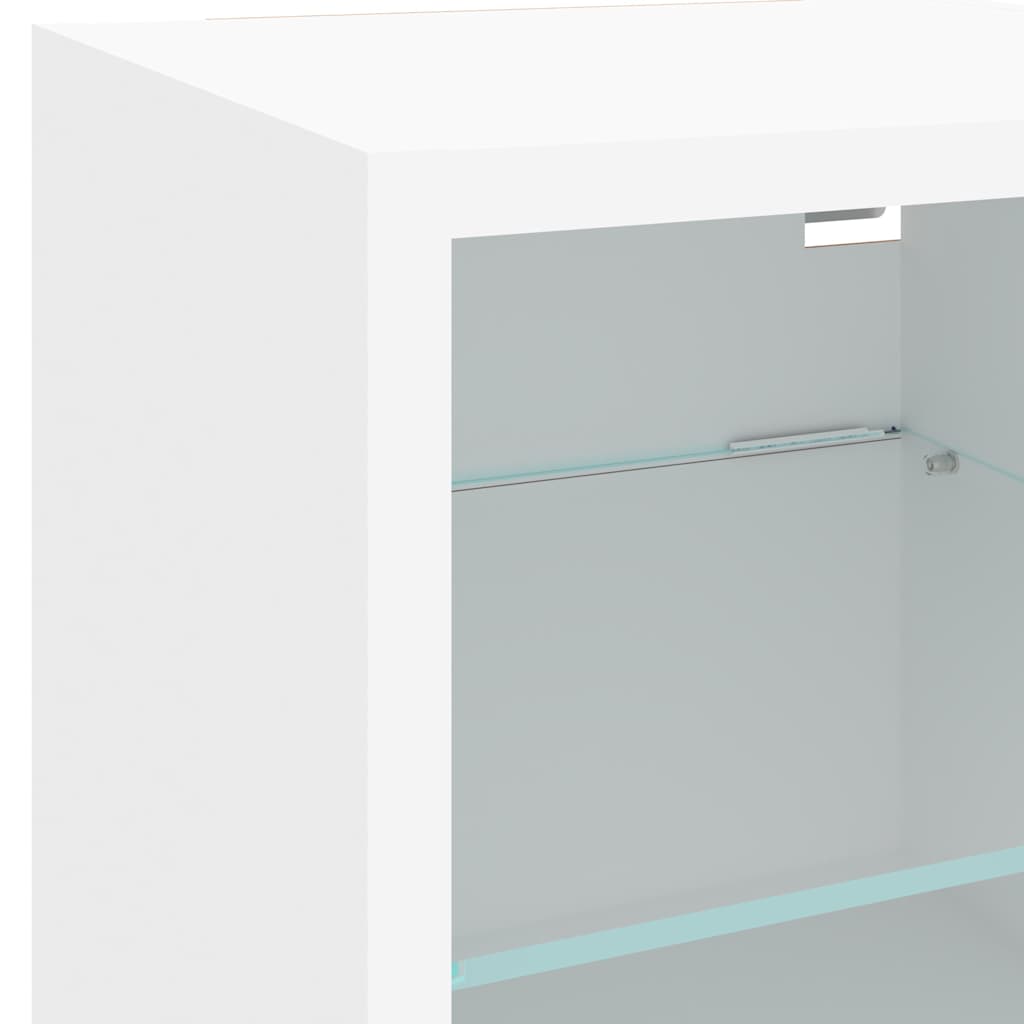 4pcs móveis de parede p/ TV c/ LEDs derivados de madeira branco