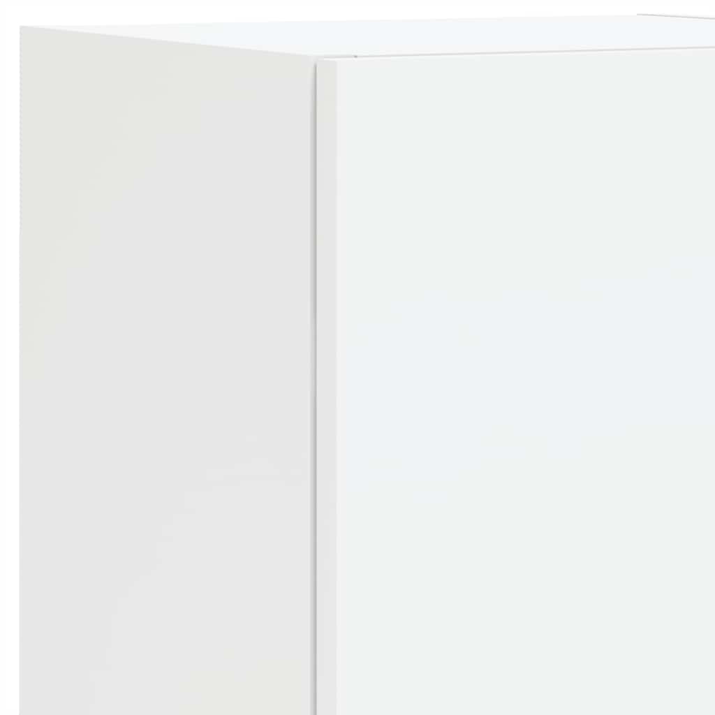 4pcs móveis de parede p/ TV c/ LEDs derivados de madeira branco