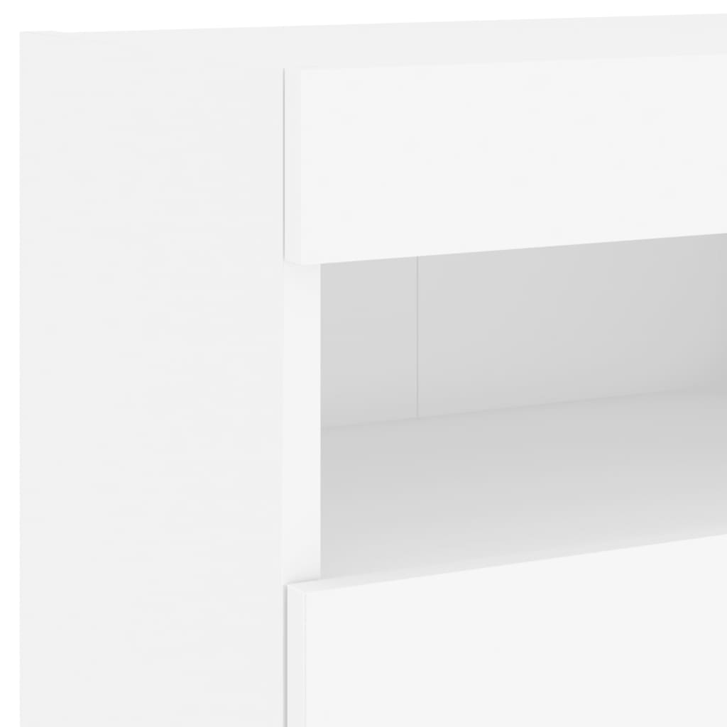 5pcs móveis de parede p/ TV c/ LEDs derivados de madeira branco